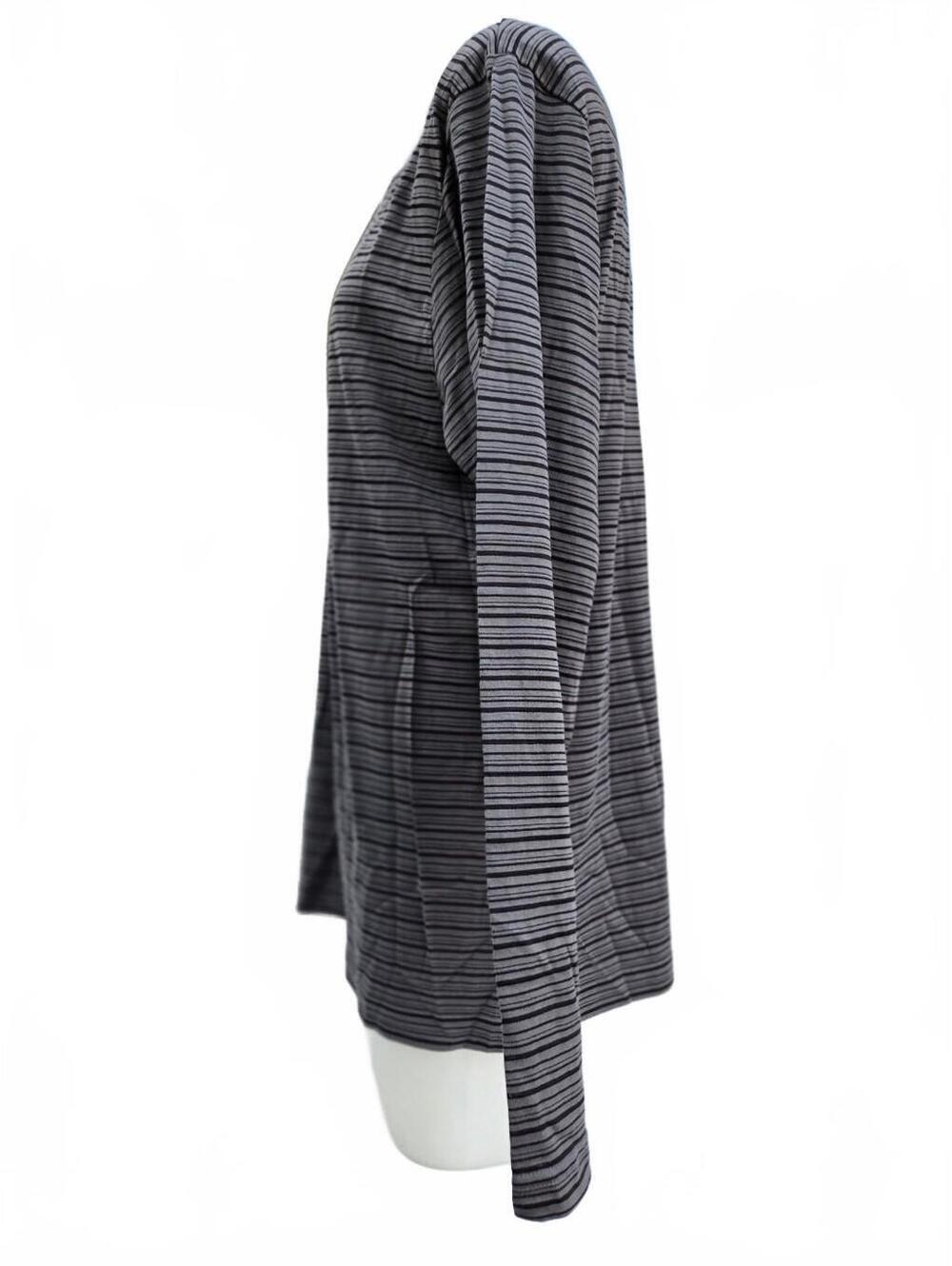 NWT Claiborne Men’s XL Grey Stripe Long Sleeve Tee Y2K Grunge Minimalist Layer - Picture 4 of 7